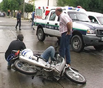 06/03/2008: Motociclista lesionado en accidente en Lavalle y Jean Jaures. 
